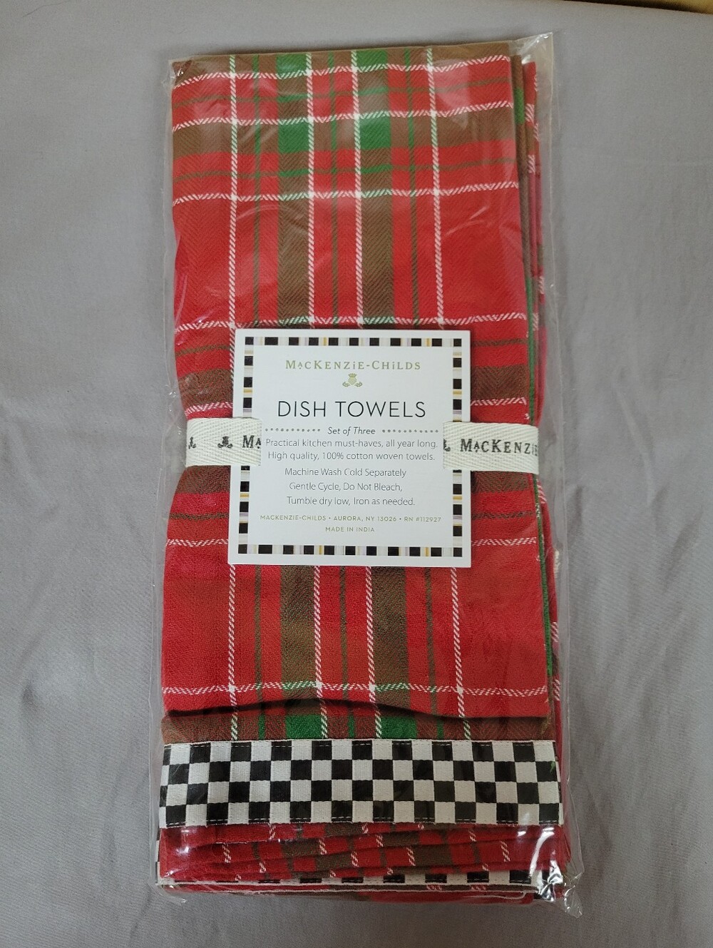 MacKenzie-Childs Festive Dish Towel Set of 3